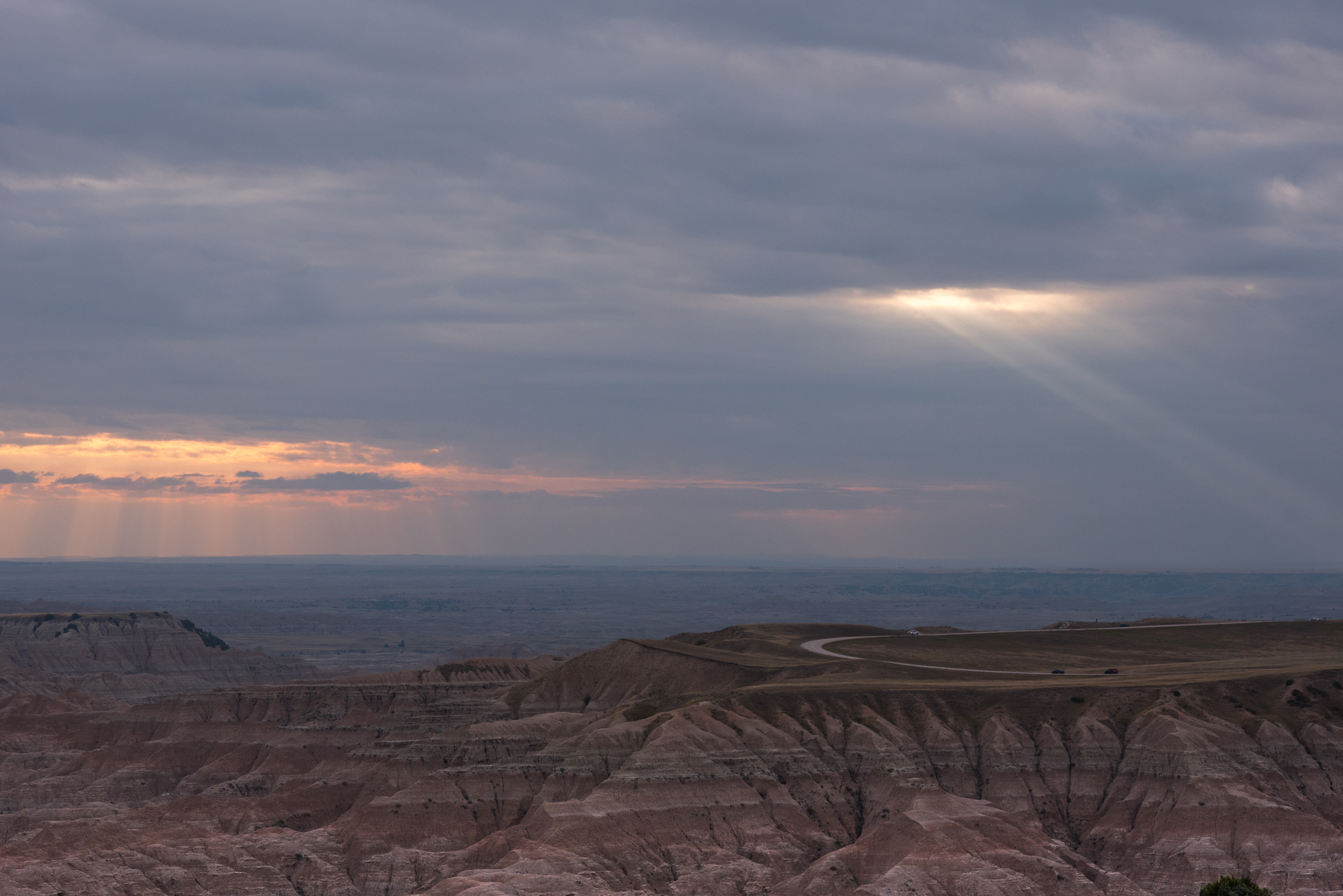 Jacob's Ladder Sunbeams at Badlands National Park